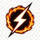 雷火娱乐网站标志 - 一个充满活力的橙色闪电与游戏手柄结合的设计